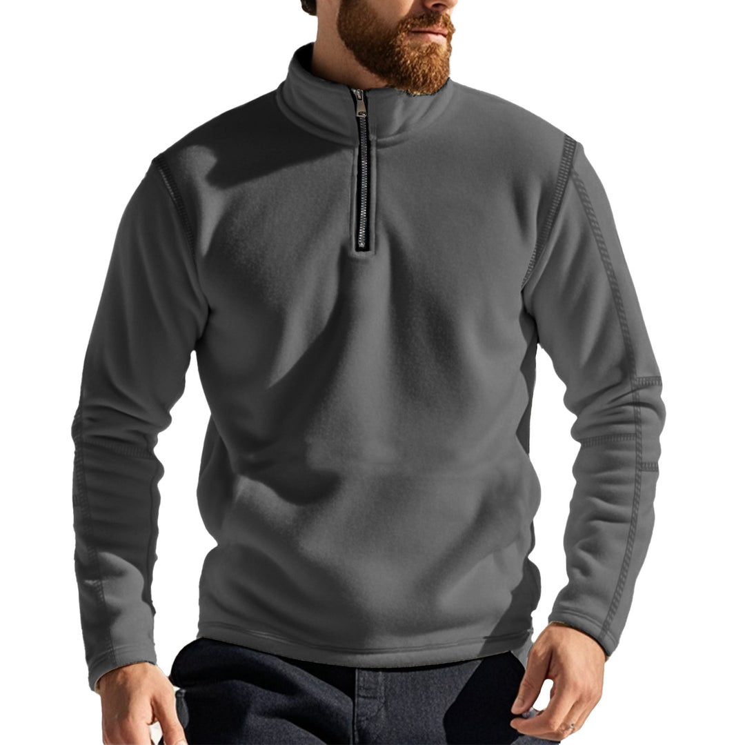 Herren Fleece-Pullover mit hohem Kragen und praktischer Reißverschlussöffnung Echoarchiv