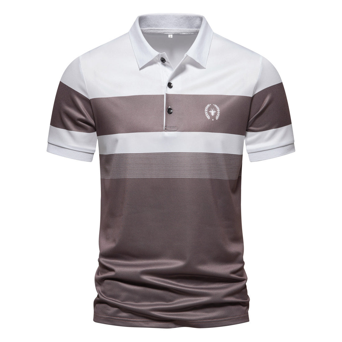 Herren Poloshirt mit modernem Streifenmuster und atmungsaktiven Eigenschaften – Cavello