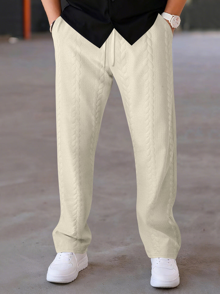 Herren Freizeit-Hose mit innovativem Textilmuster und elastischem Bund Echoarchiv