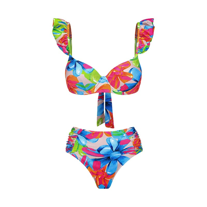 Damen Einteiler Badeanzug mit raffinierten Cut-Out-Details und floralem Design Echo Archiv