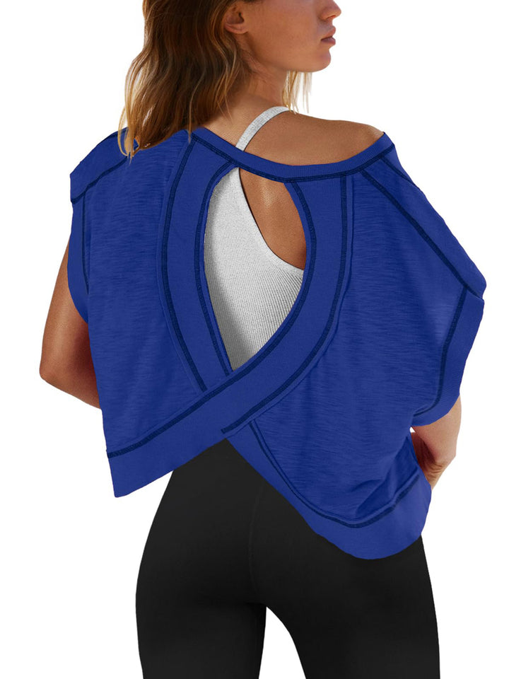 Damen modernes Cut-Out Oberteil Echo Archiv