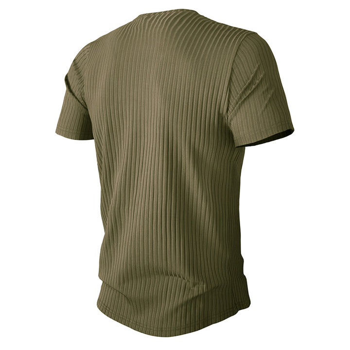 Herren kurzärmliges Rippenshirt mit atmungsaktiver Struktur Echoarchiv