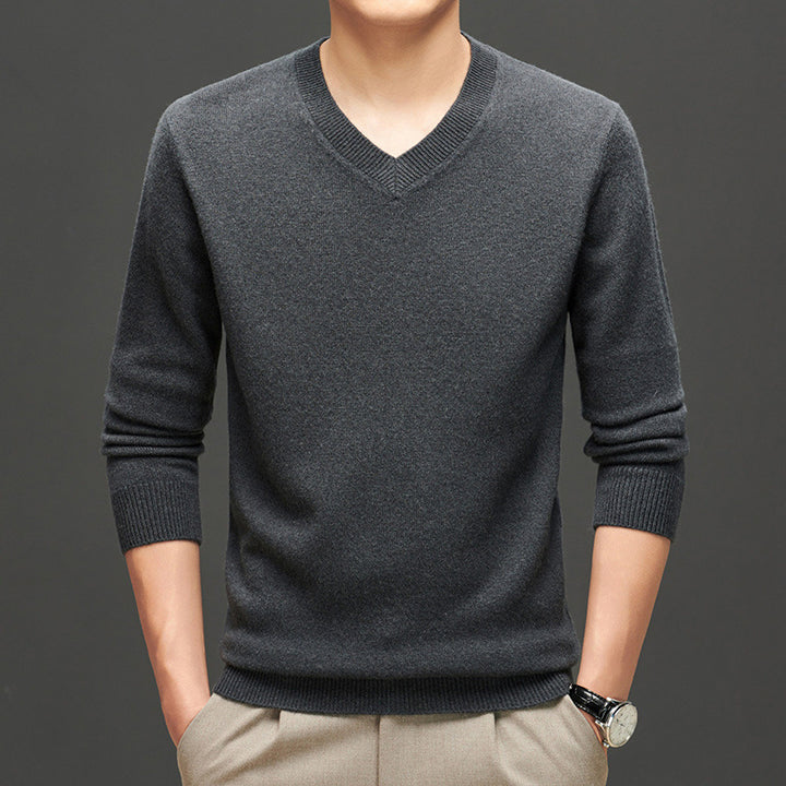 Herren feiner V-Ausschnitt Pullover Echoarchiv