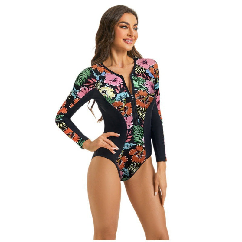 Damen Surfanzug mit floralem Muster und sportlichem Schnitt Echo Archiv