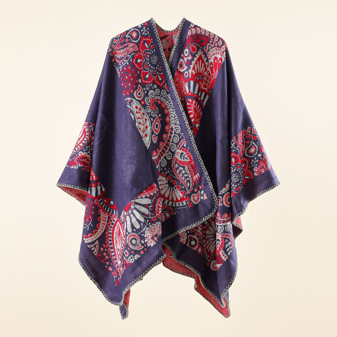 Damen Jacquard-Überwurf mit Paisley-Muster und offenem Kimono-Fall Echo Archiv