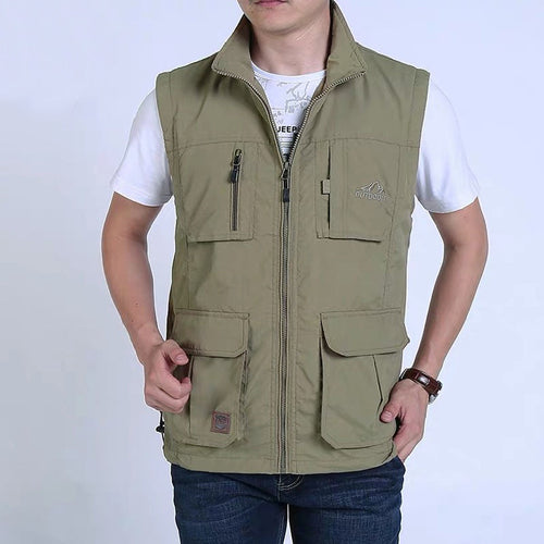 Herren Multifunktionale Outdoor‑Weste mit Mesh‑Futter, Mehrfach‑Taschen und verstellbarem Saum Echo Archiv