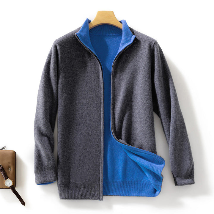 Damen Kurzgeschnittener Zip‑Strickcardigan mit Stehkragen und kaschmirähnlicher Weichheit Echoarchiv