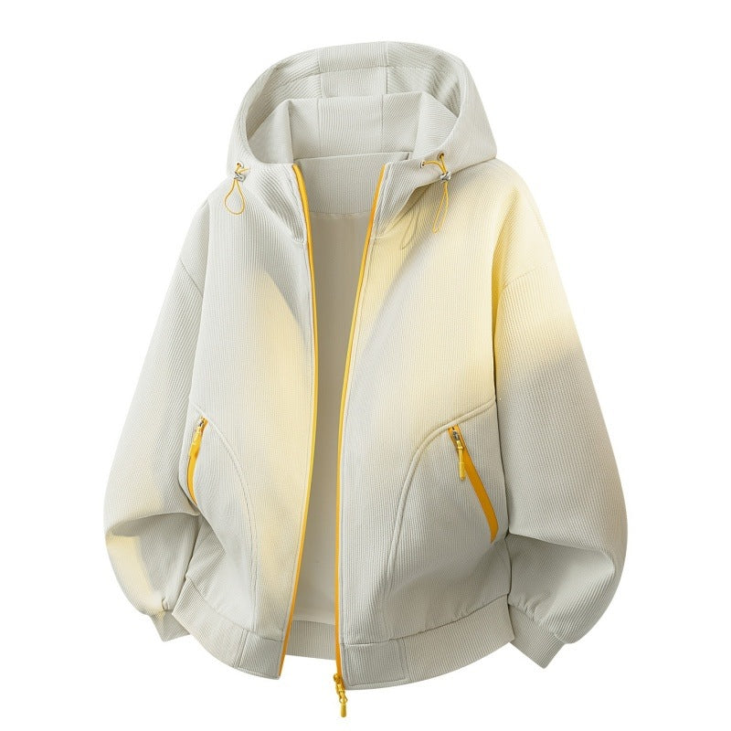 Damen Oversize-Kapuzenjacke mit Farbverlauf, Zwei-Wege-Reißverschluss & Zip-Taschen Echoarchiv