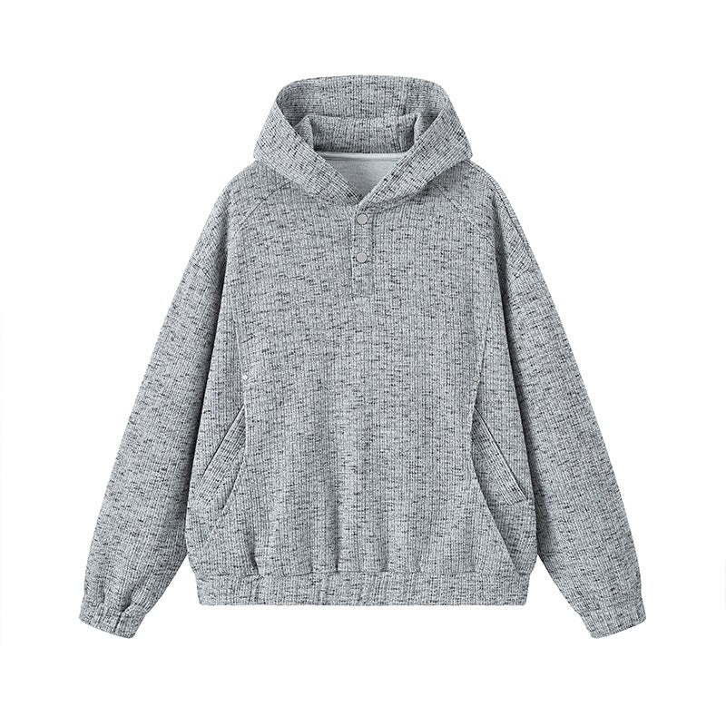 Damen Modischer Kapuzenpullover mit Knopfdetails Echo Archiv