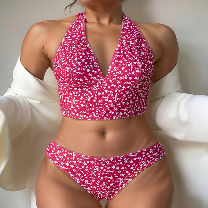 Damen Bikini-Set mit floralem Halterneck-Design Echo Archiv