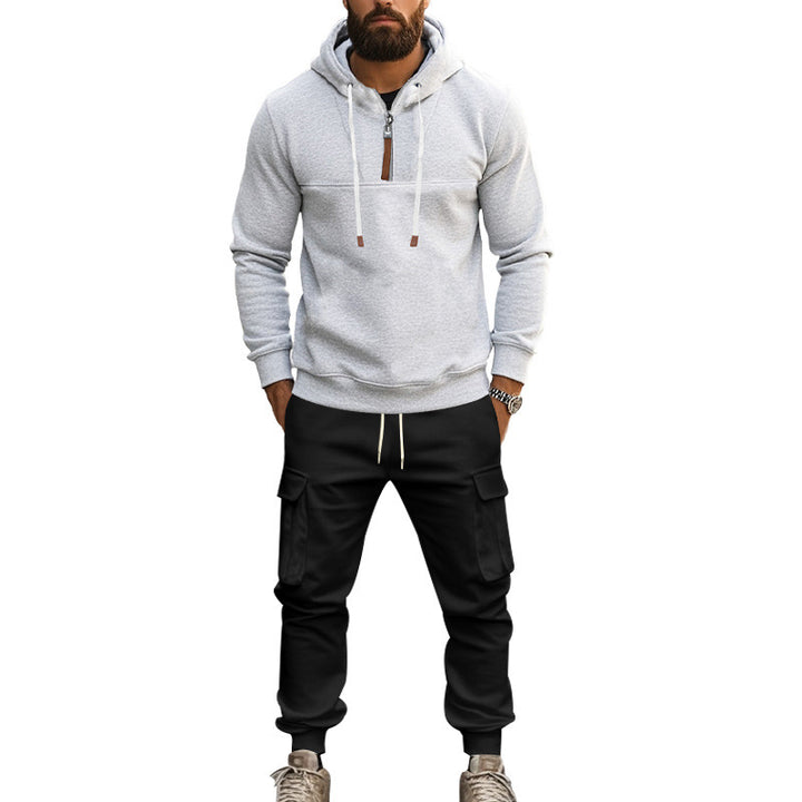 Herren sportliches Hoodie-Set mit Reißverschluss und praktischen Taschen Echoarchiv