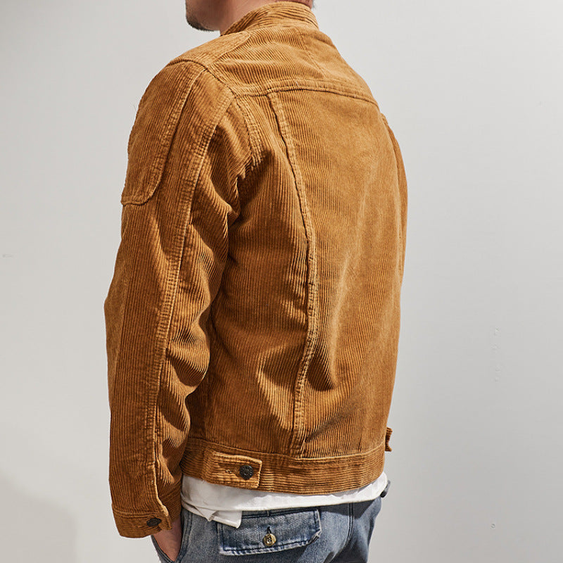 Herren Modische Kordjacke mit Stehkragen – Taviero