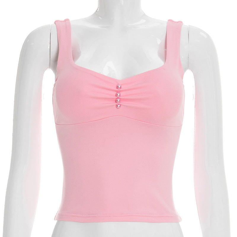 Damen hochwertige Bustier-Top mit dekorativem Knopfdesign Echo Archiv