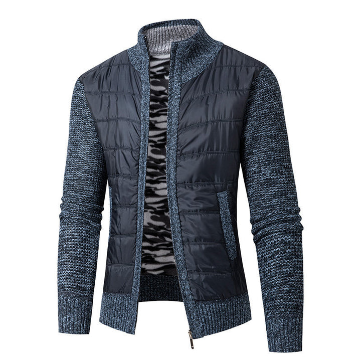 Herren modische Übergangsjacke mit modernem Stehkragen und strukturiertem Design Echoarchiv