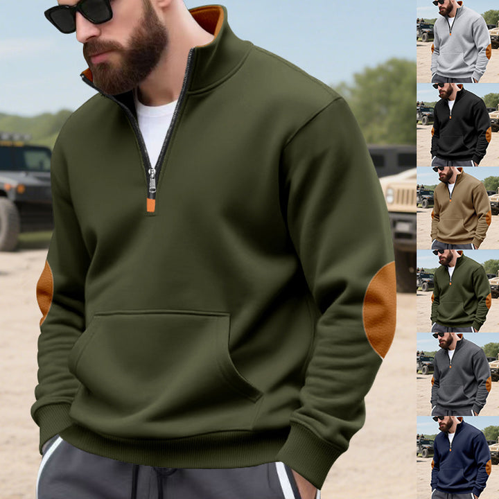 Herren hochabschließender Pullover mit praktischem Reißverschluss und Kapuzenfunktion Echoarchiv