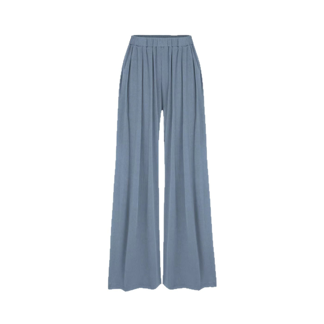 Damen Weite Palazzo-Strickhose mit hohem Elastikbund und feiner Rippstruktur – Avélisse
