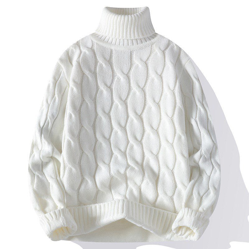 Damen Grobgestrickter Rollkragenpullover mit Zopfmuster und Oversize-Schnitt Echo Archiv