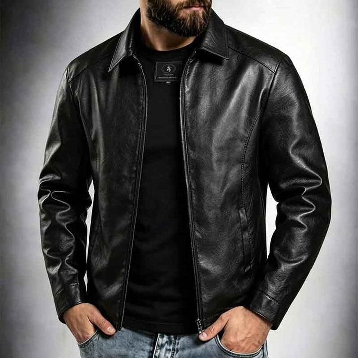 Herren Moderne Lederjacke Echo Archiv