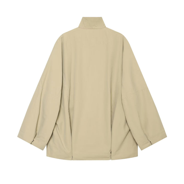 Damen Oversize Regenponcho‑Mantel mit Stehkragen und Druckknopfleiste Echo Archiv