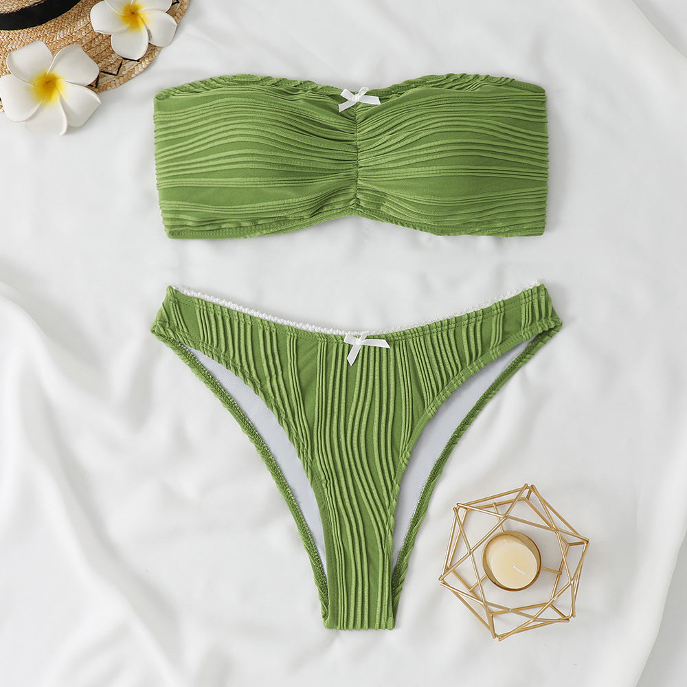 Damen Bandeau Bikini mit dekorativen Rüschen Echo Archiv