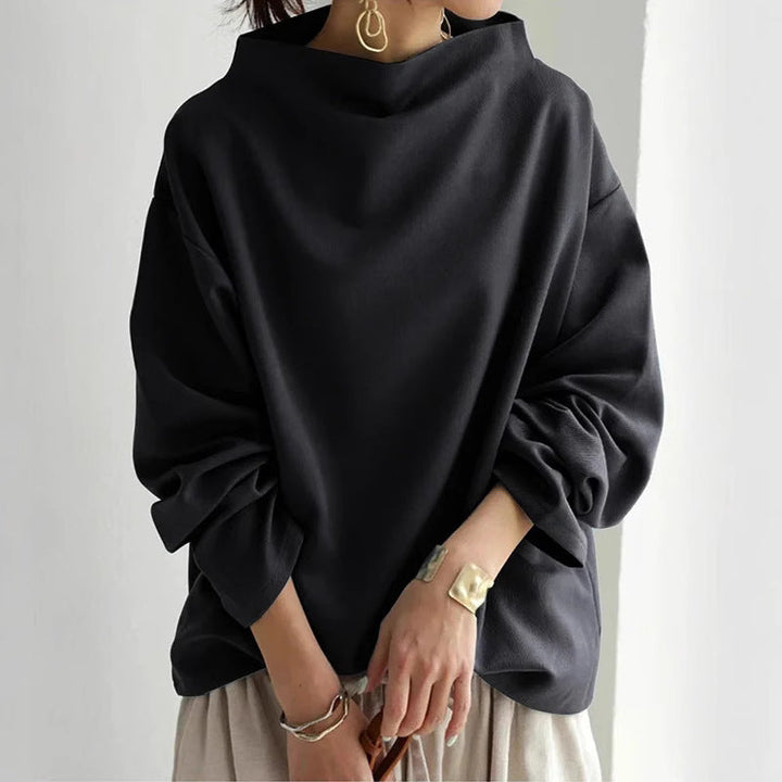 Damen oversized Pullover mit speziellem Kragen und lässigem Schnitt Echoarchiv