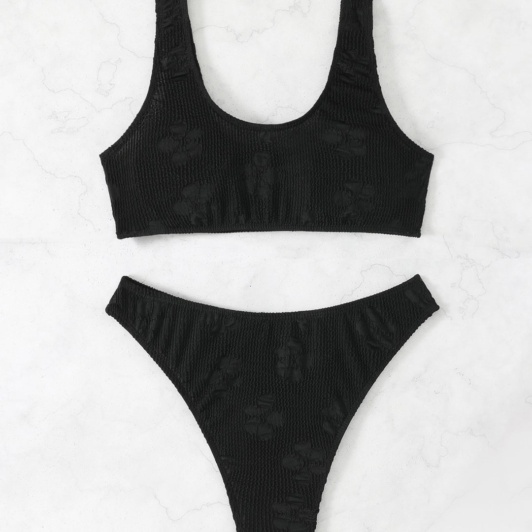 Damen Bikini-Set mit strukturierter Oberfläche und tiefem Halsausschnitt Echo Archiv
