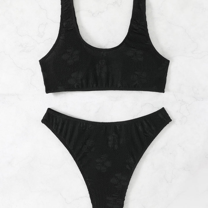 Damen Bikini-Set mit strukturierter Oberfläche und tiefem Halsausschnitt Echo Archiv