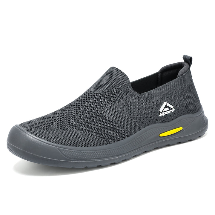 Herren nan atmungsaktiver Slip-On Arbeitsschuh mit nahtlosem Strickoberteil, stoßdämpfender EVA-Zwischensohle und rutschfester Gummilaufsohle Echo Archiv