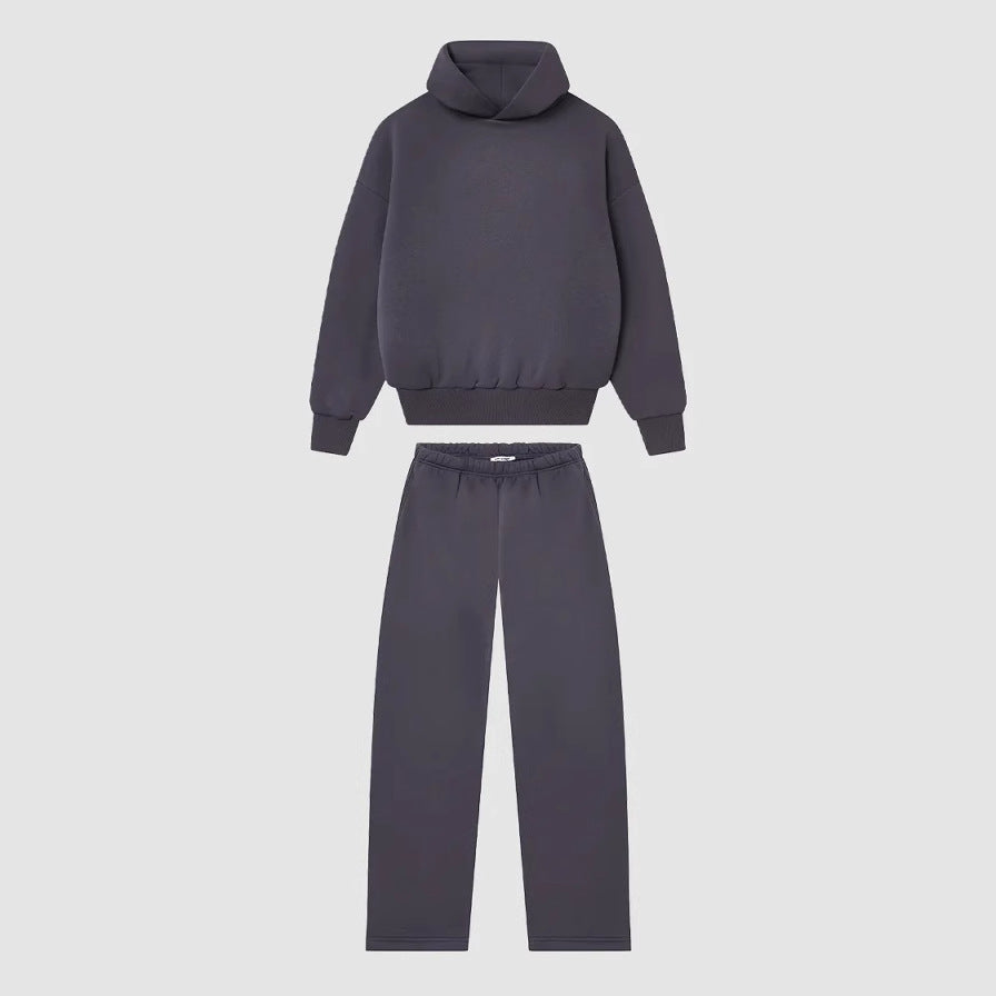 Unisex gemütliches Loungewear-Set mit hohem Rollkragen, relaxed-fit Sweatshirt und gerader Sweatpants – Auréline