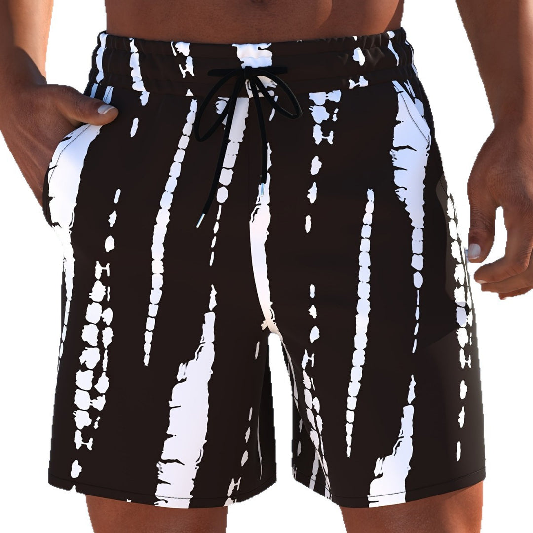 Herren Badeshorts mit modernem Streifen-Design und elastischem Bund Echo Archiv