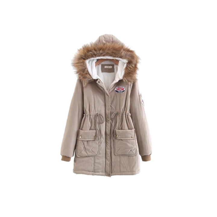 Damen Langer Utility-Parka mit Teddyfutter, Kapuze mit Kunstfell und Kordelzug – Avérine