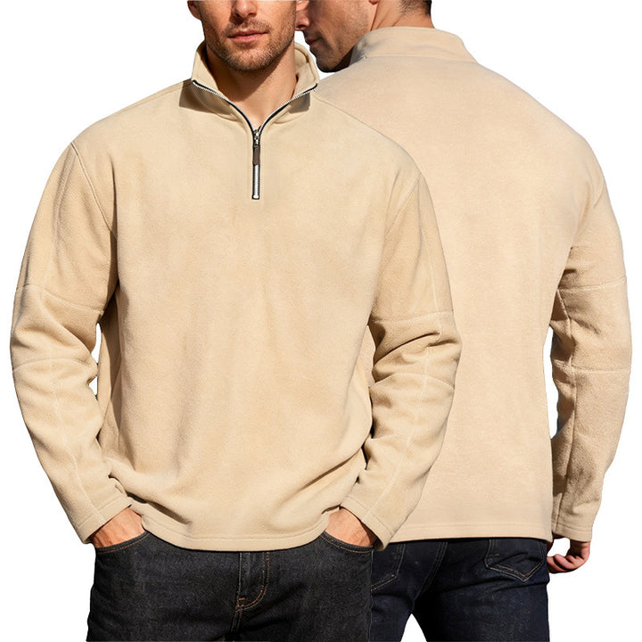 Herren Thermo-Fleece-Halbzip-Pullover mit Stehkragen Echoarchiv