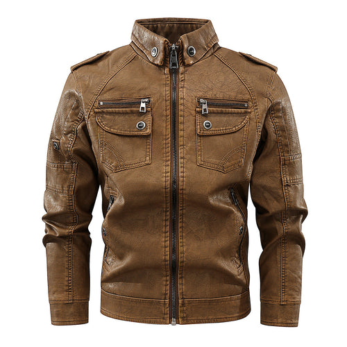 Herren stylische Bikerjacke mit praktischen Taschen und hochgeschlossenem Kragen Echoarchiv