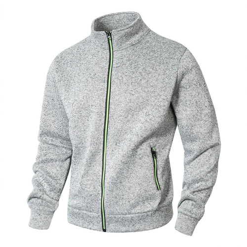 Herren sportliche Fleecejacke mit praktischem Stehkragen und durchgehendem Reißverschluss Echoarchiv