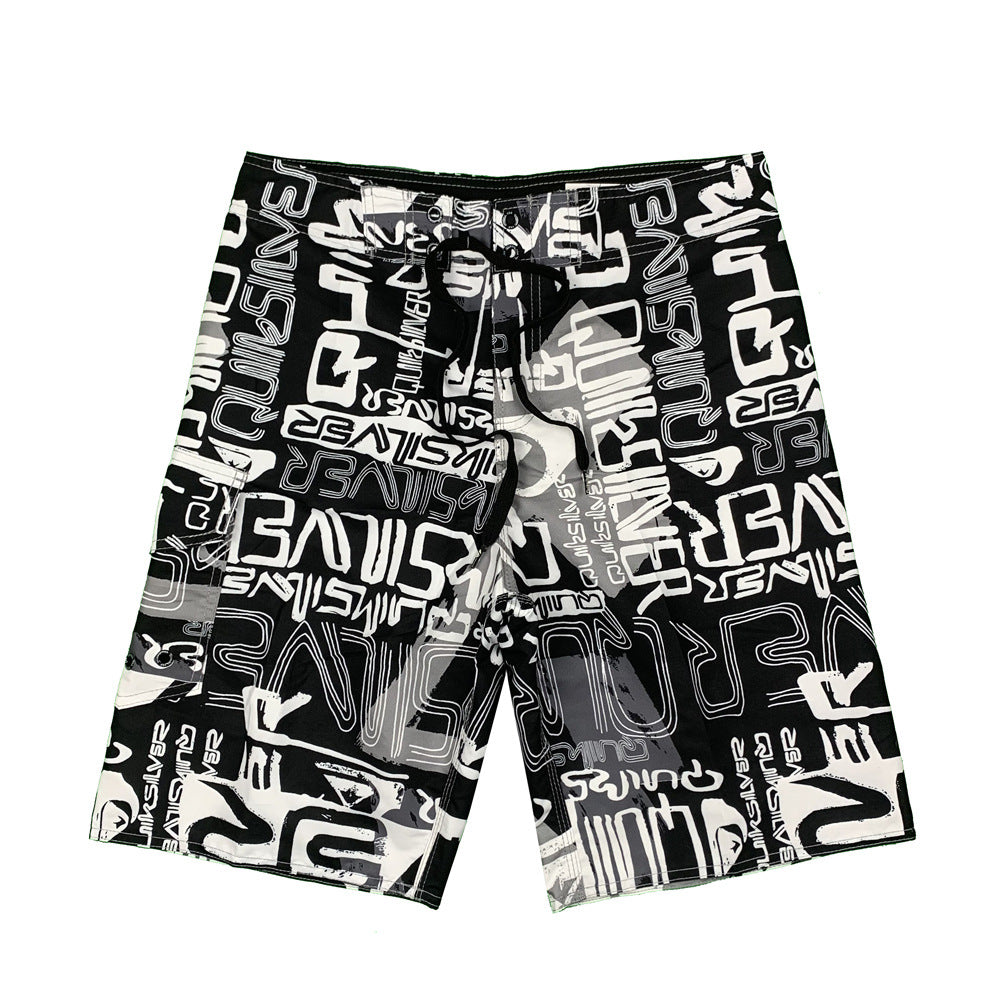 Herren Badeshorts mit modischem Grafikdesign und elastischem Bund Echoarchiv
