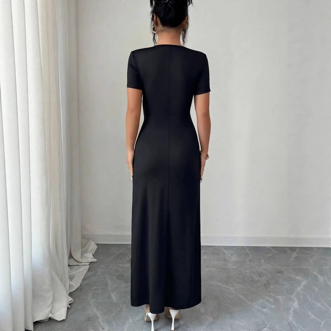 Damen nan figurbetontes Wickel-Midikleid mit V-Ausschnitt, Taillenring und hohem Beinschlitz Echo Archiv
