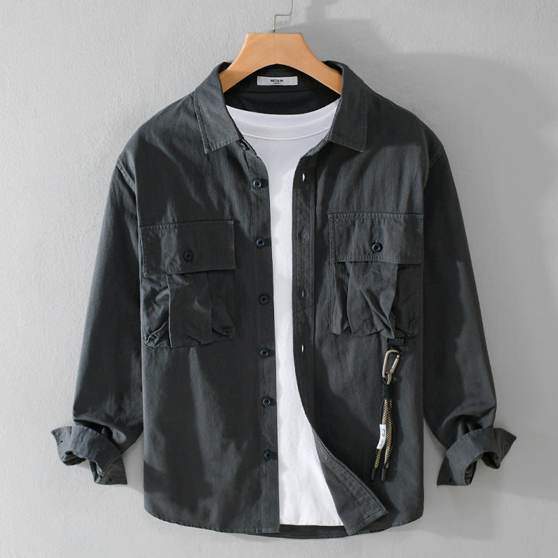 Herren Utility-Overshirt mit Doppel-Brusttaschen und Karabinerdetail Echoarchiv