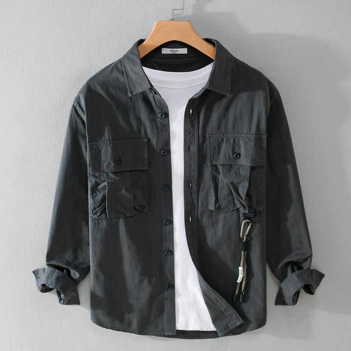 Herren Utility-Overshirt mit Doppel-Brusttaschen und Karabinerdetail Echoarchiv