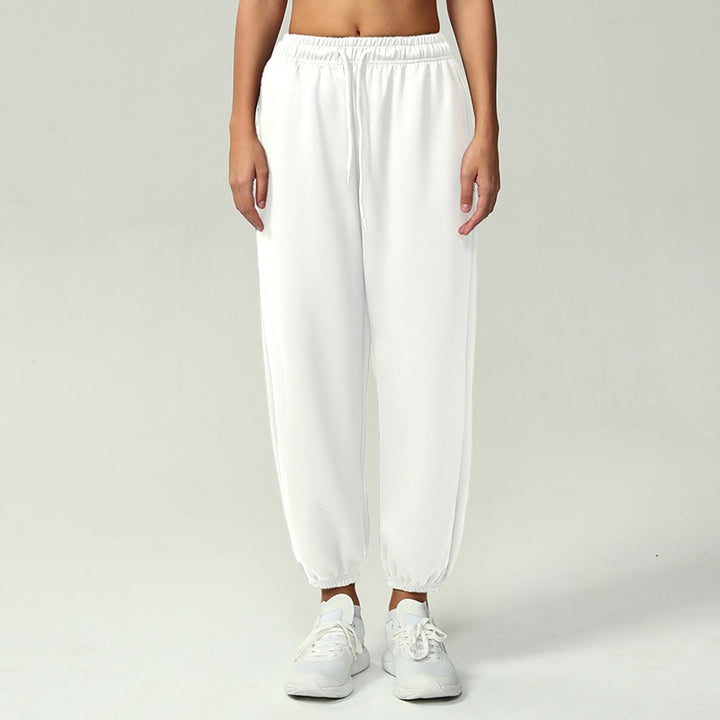 Damen nan atmungsaktive Performance-Joggerhose mit hohem Komfortbund, verstellbarem Kordelzug und elastischen Schlauchbündchen Echo Archiv