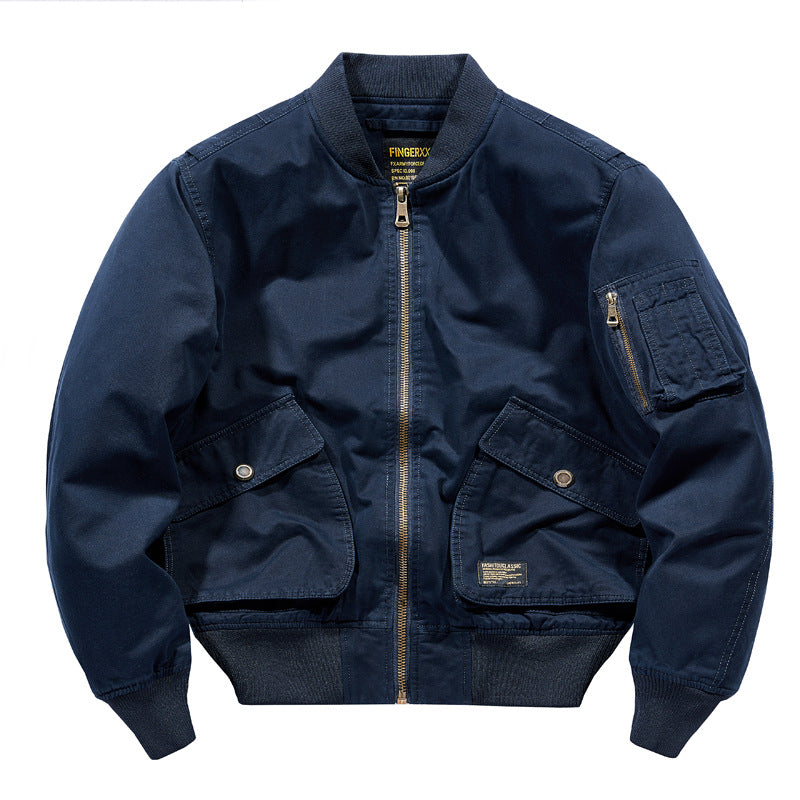Herren  schwere Baumwoll-Twill Utility Bomberjacke mit schrägen Druckknopf-Taschen und Reißverschluss-Ärmeltasche Echo Archiv
