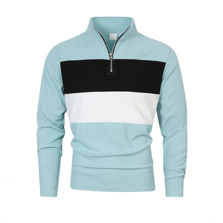 Herren modischer Pullover mit Reißverschluss und Farbblockdesign Echoarchiv