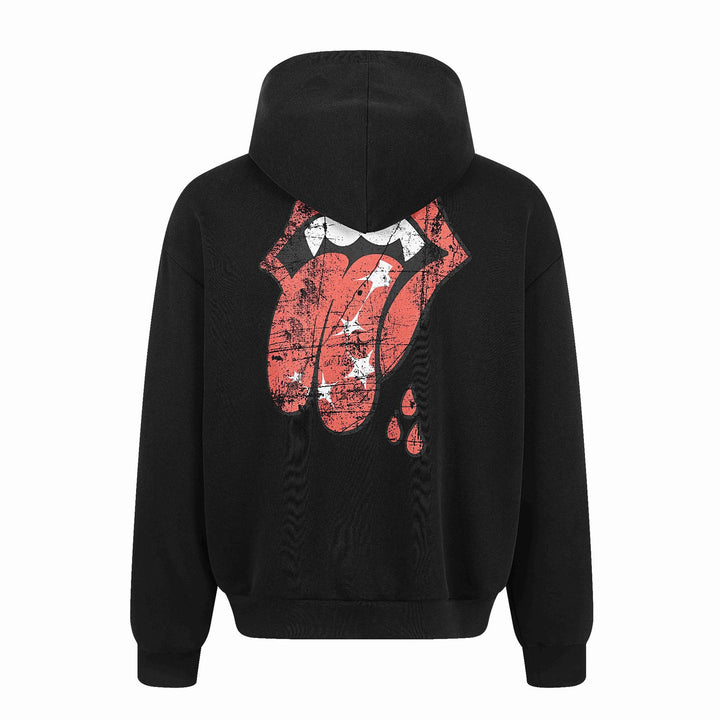 Unisex Kapuzen-Zipjacke im Oversize-Boxy-Schnitt mit Brustemblem Echoarchiv