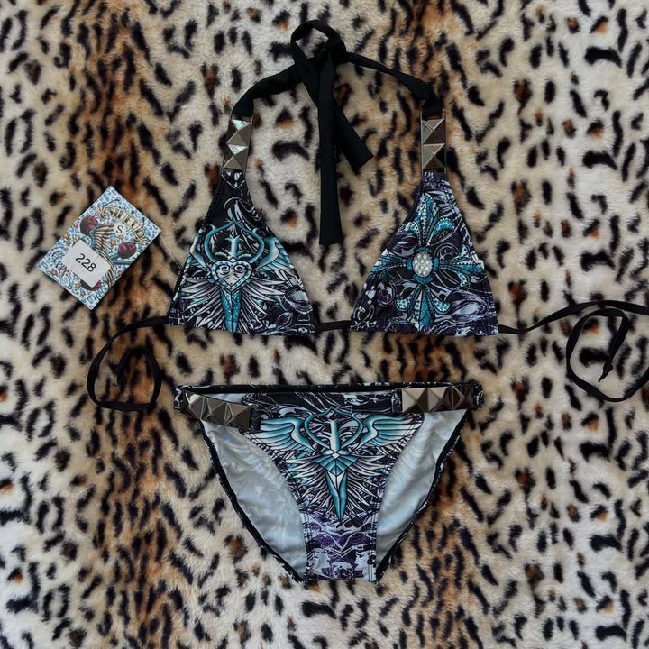 Damen Triangel-Bikini mit kreativem Muster Echo Archiv