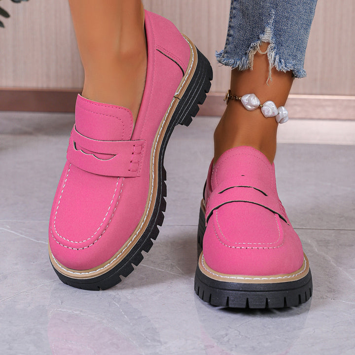 Damen Chunky Loafer mit grober Profilsohle und Faux‑Suede Obermaterial Echo Archiv