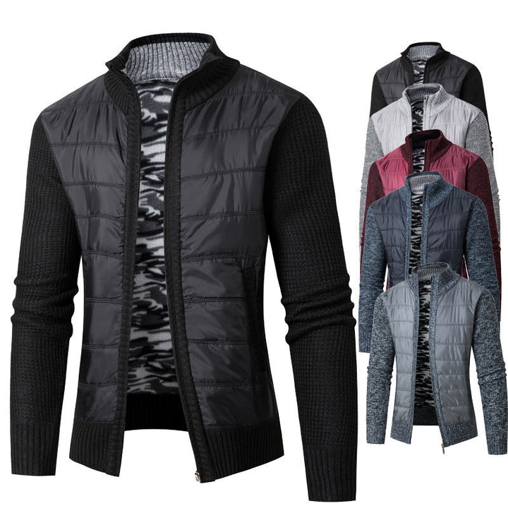 Herren modische Übergangsjacke mit modernem Stehkragen und strukturiertem Design Echoarchiv