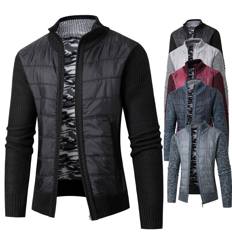 Herren Hybrid‑Strickjacke mit gesteppter Front und Stehkragen Echo Archiv