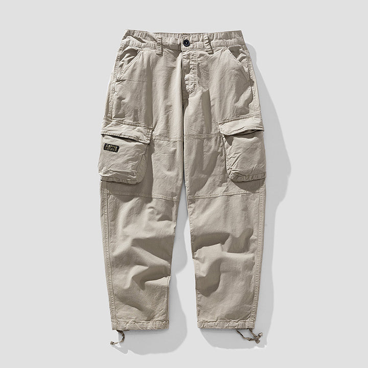 Herren Cargo‑Hose im Utility‑Workwear‑Stil mit großen Klappentaschen, Kniepaneelen und Kordelabschluss Echo Archiv