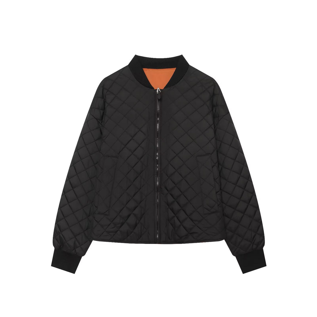 Damen Stepp-Bomberjacke mit Rautensteppung und Rippenkragen Echo Archiv