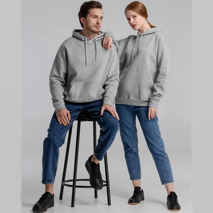 Unisex nan minimalistischer Heavyweight Kapuzenpullover aus French‑Terry mit verdeckter Kängurutasche und schmaler Silhouette Echo Archiv