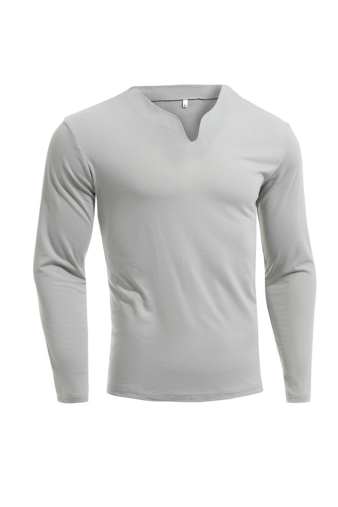 Herren nan Langarmshirt mit V-Ausschnitt Slim Fit Baumwollmix und elastischem Komfortbund Echo Archiv